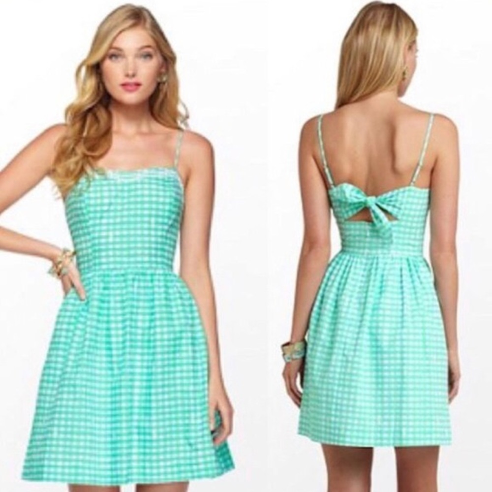 Lilly Pulitzer Bethany Dress Glenda Green Gingham